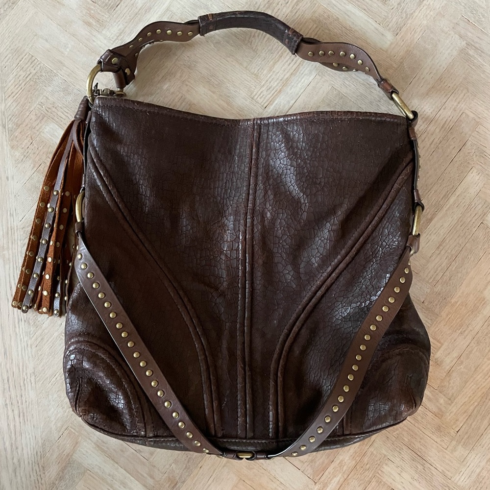 Borkier Bombay Crackled Brown Leather Purse